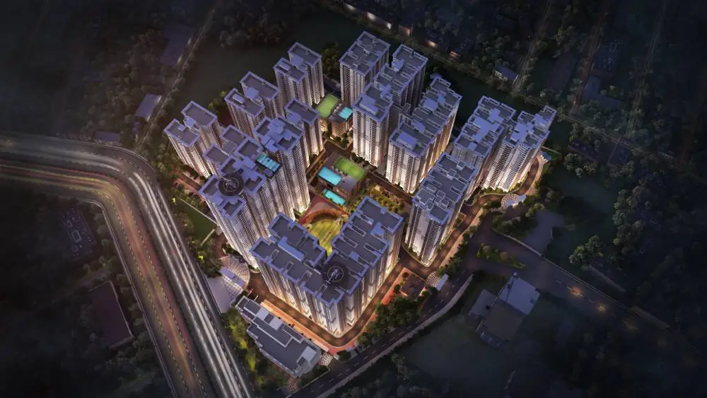 Night aerial view of SMR Vinay Iconia