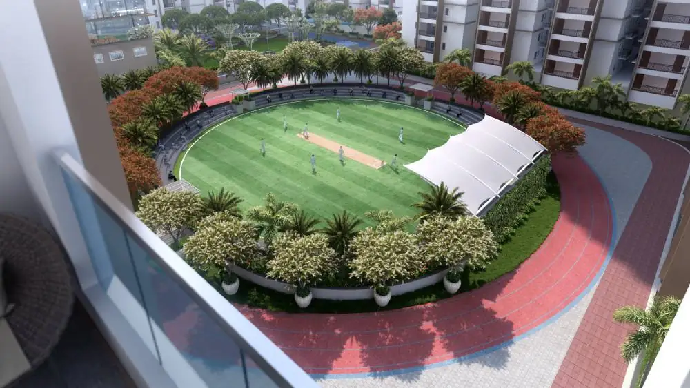Cricket practice area at SMR Vinay Iconia